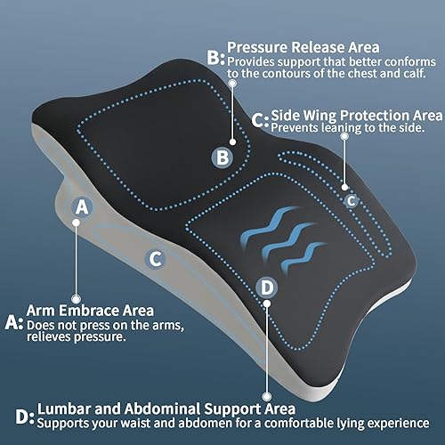 Miniatura 3 de Almohada ergonómica propensa de cuña, almohada de cama multifuncional, almohada de lectura, ideal para descansos de cama, masaje, lectura, soporte