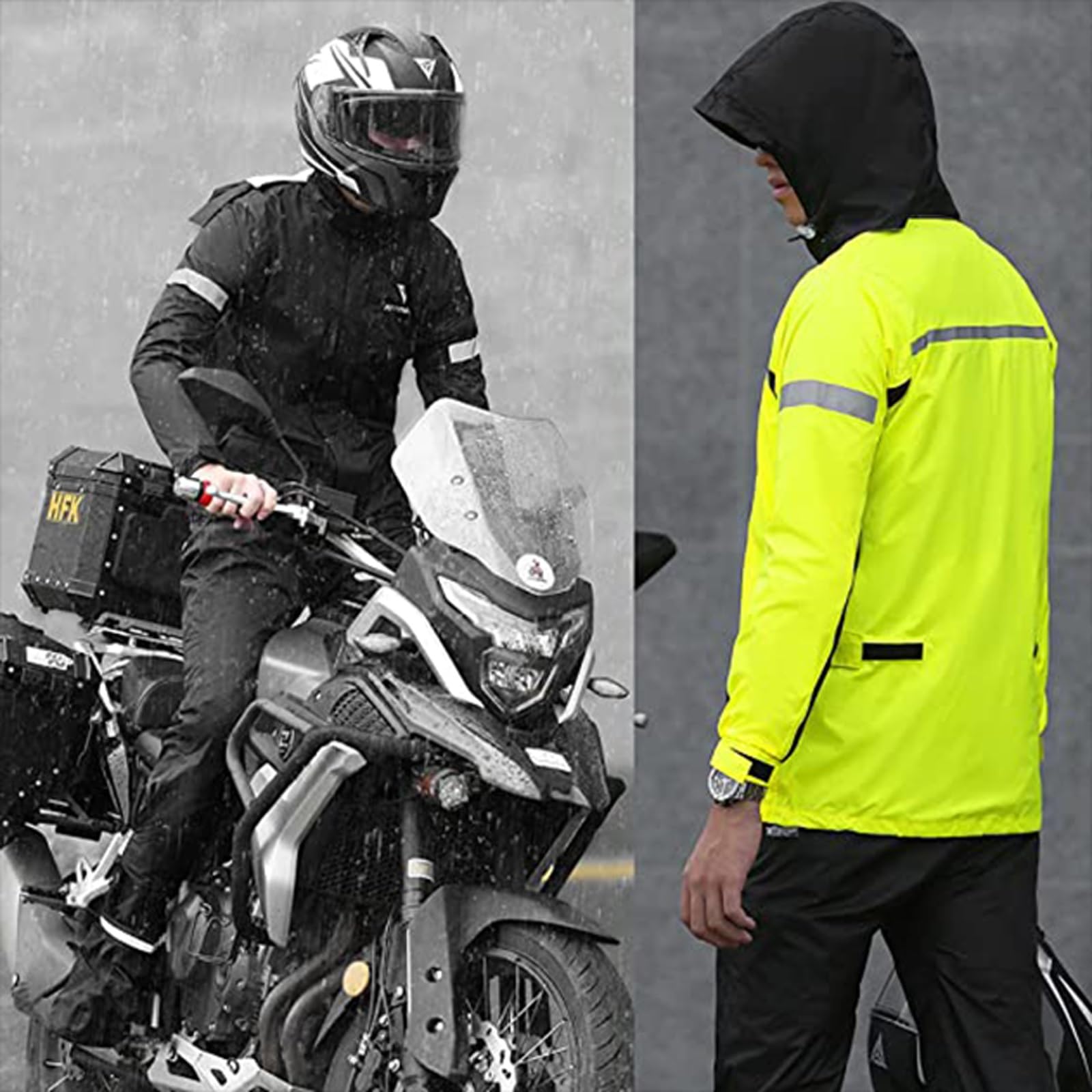 Męska kurtka kolarska wodoodporna jazda na rowerze Jersey MTB jazda konna z kapturem zestaw kurtki i spodnie przeciwdeszczowe praca kurtka rowerowa wędkarstwo