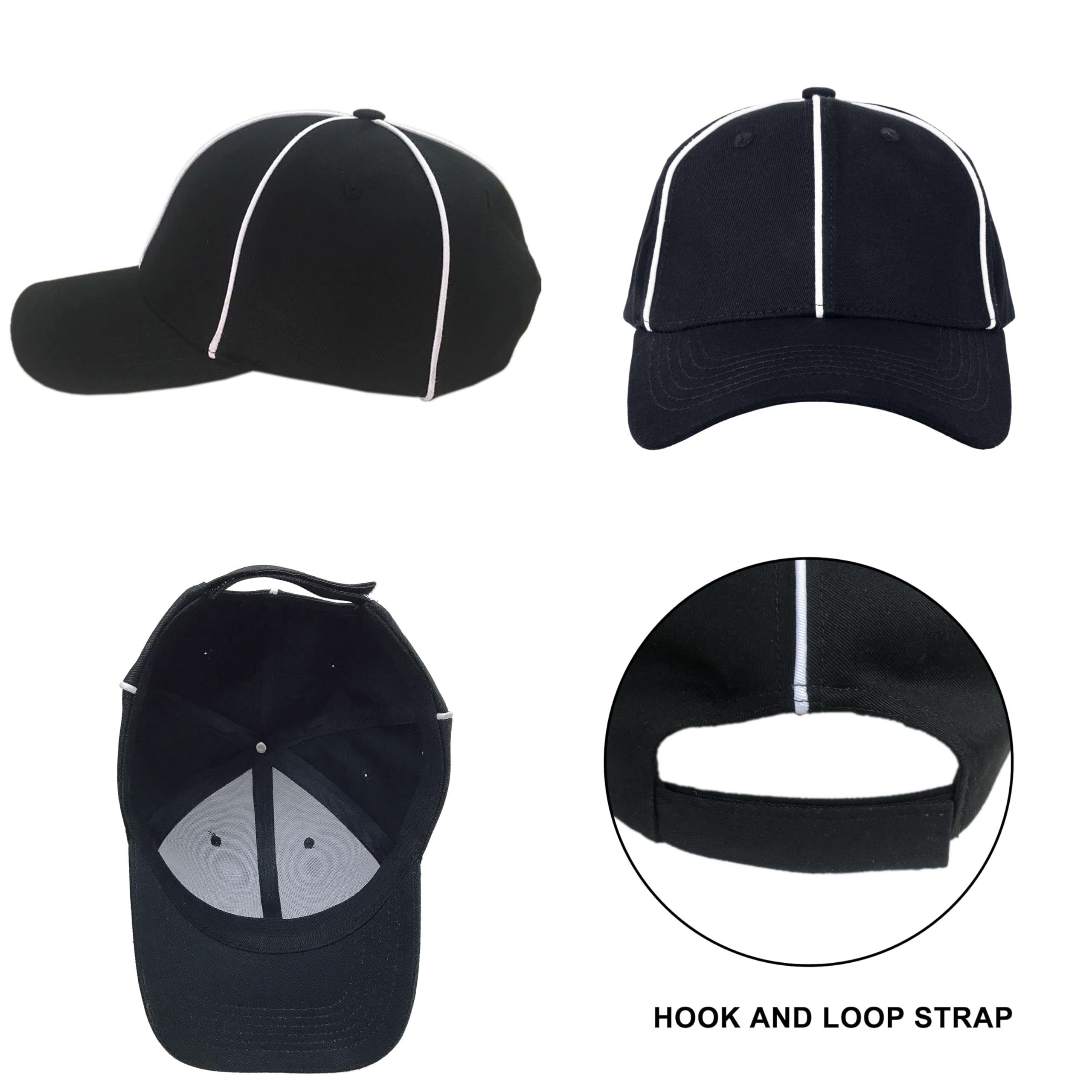 Gorro de árbitro con Rayas Blancas Ajustable