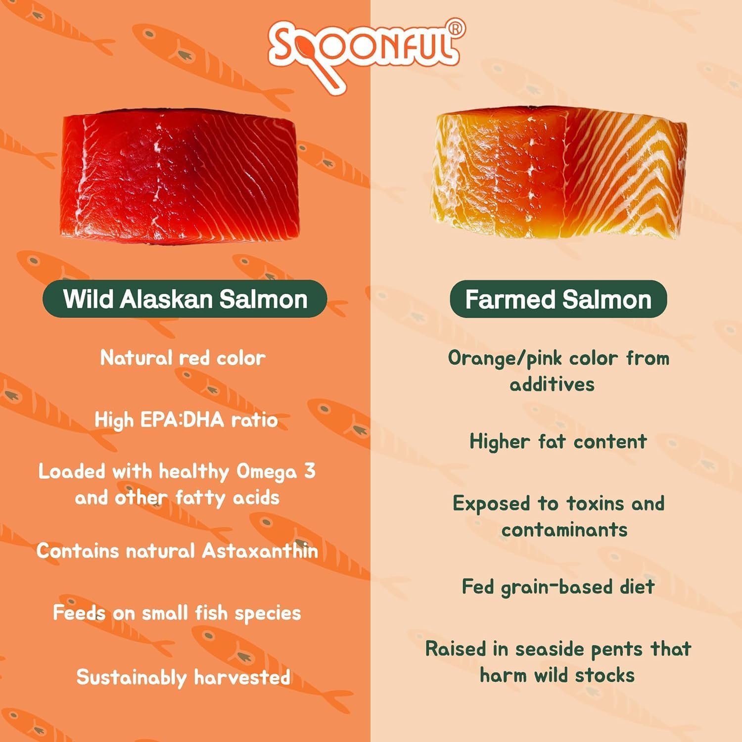 Spoonful Salmon Squeeze - 100% Natural Wild-Caught Alaskan Salmon Oil – 2,000 mg Omega-3 Softgel, 30 Squeezeable Softgels | DHA, EPA & Natural Astaxanthin, Non-GMO, Sustainable, Made in USA (30)