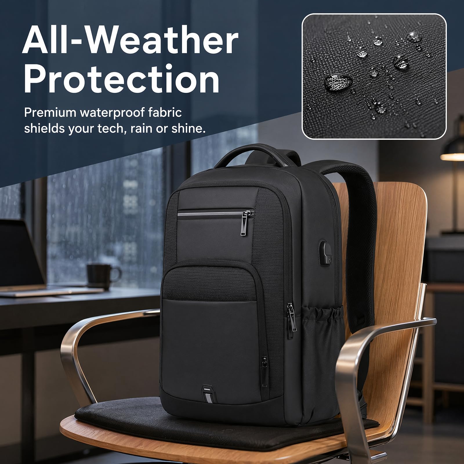 16 calowy wodoodporny plecak na laptop Oxford i torebka na komputer, 20-35L Business Casual Daypack z pasami poduszkowymi powietrznymi,Starry Gray