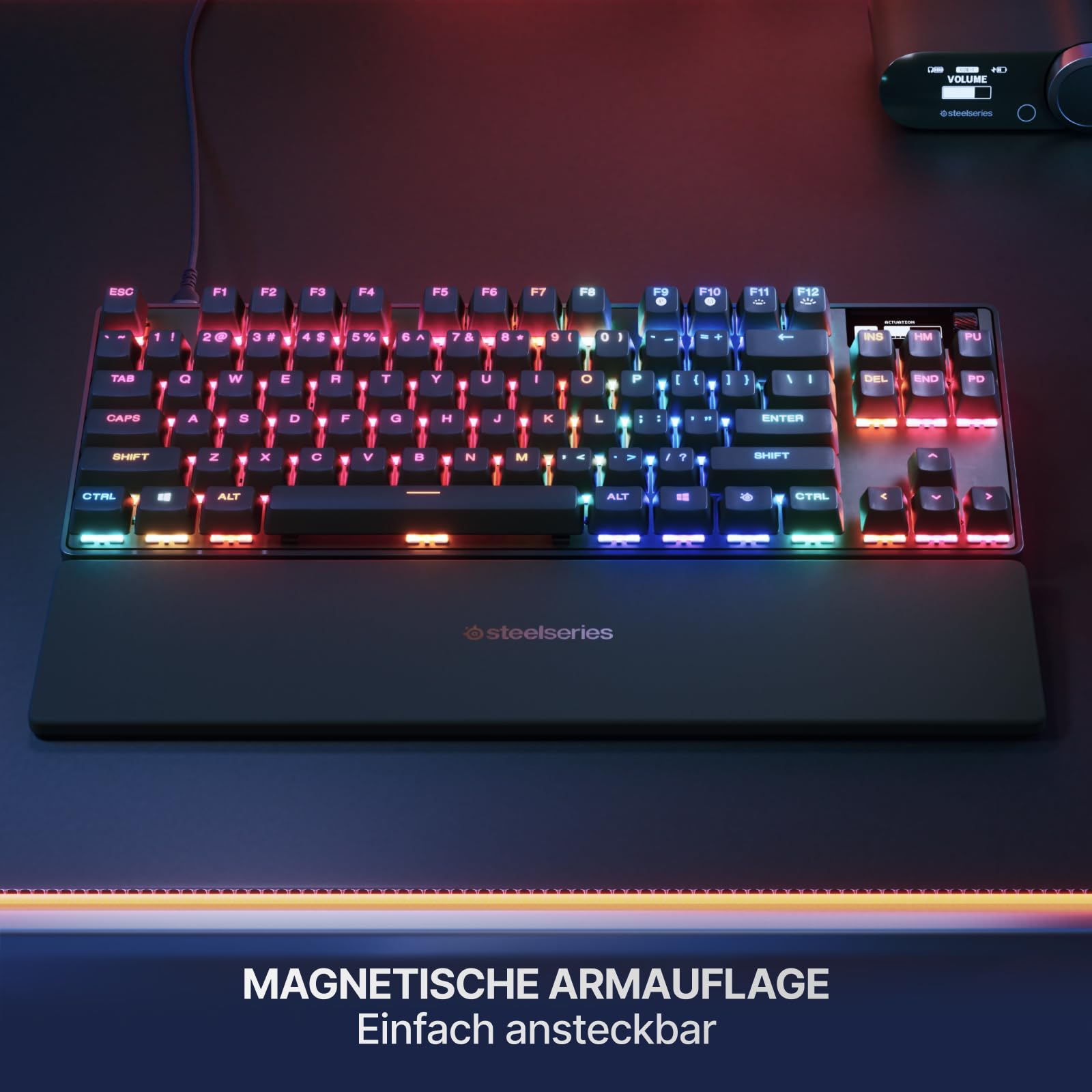 SteelSeries APEX PRO TKL Gen-3 Gaming-Tastatur OmniPoint 3.0 analoge magnetische Schalter OLED RGB PBT USB-C German QWERTZ
