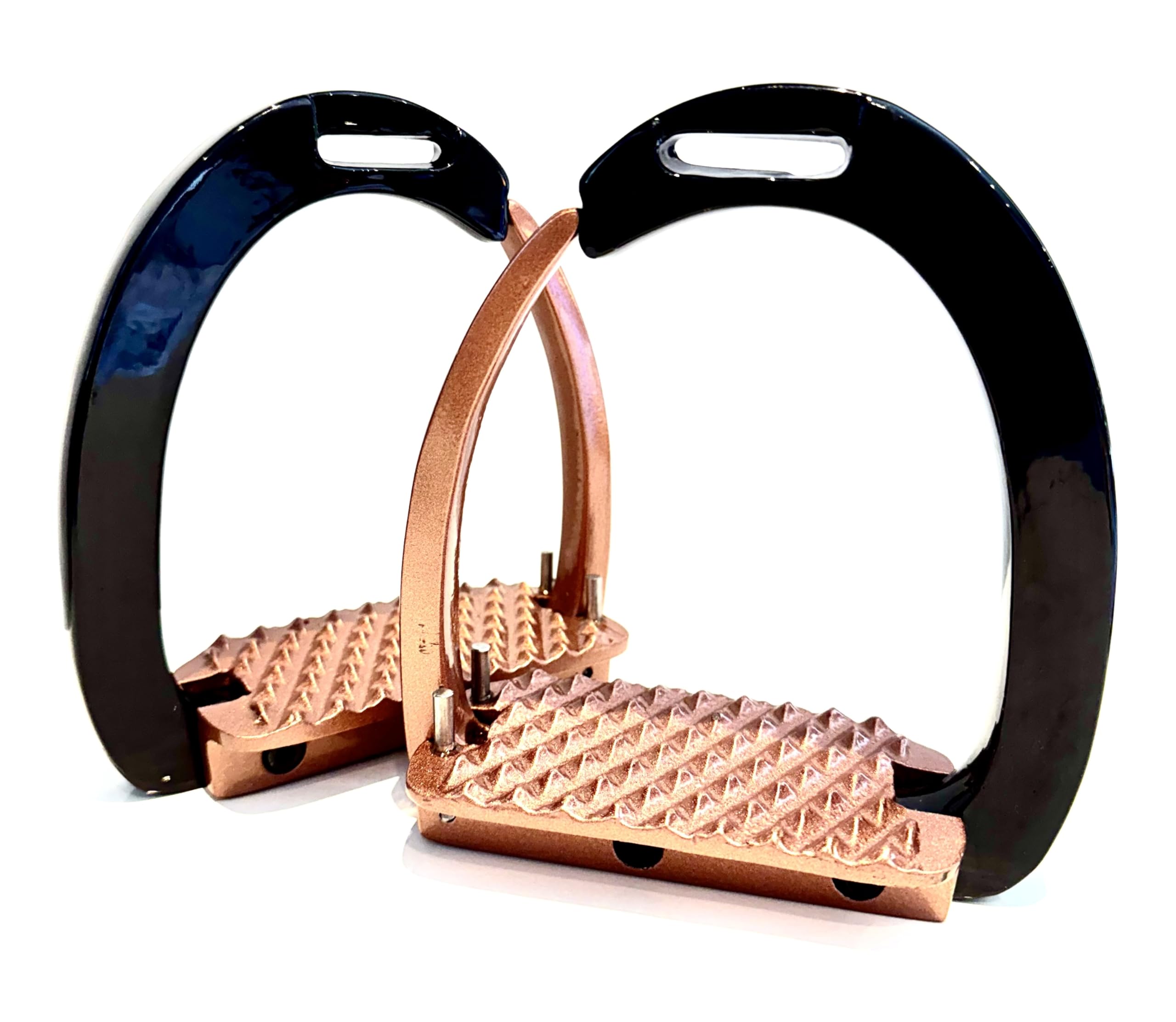 Horse Safety Stirrup Black & Rose Gold Irons Quick Release Stability Aluminium Stirrup 4.75" - Image 2