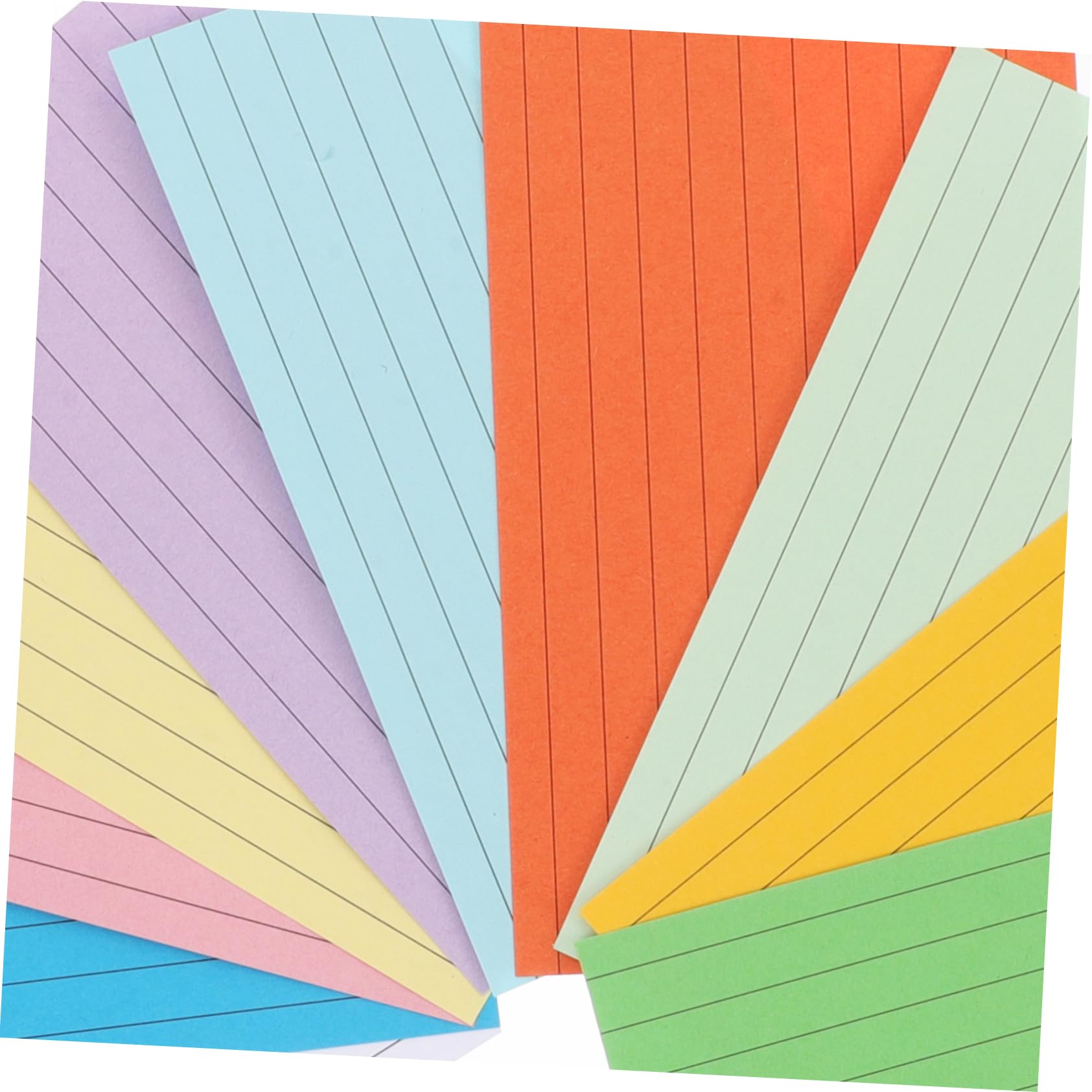 Lernkarten 10 Stück Doppelseitig Liniert mit Ring aus Papier | Vokabelkarten für Studium und Besprechungen, Loseblattartig, 100 Blatt pro Block, Edelstahlring