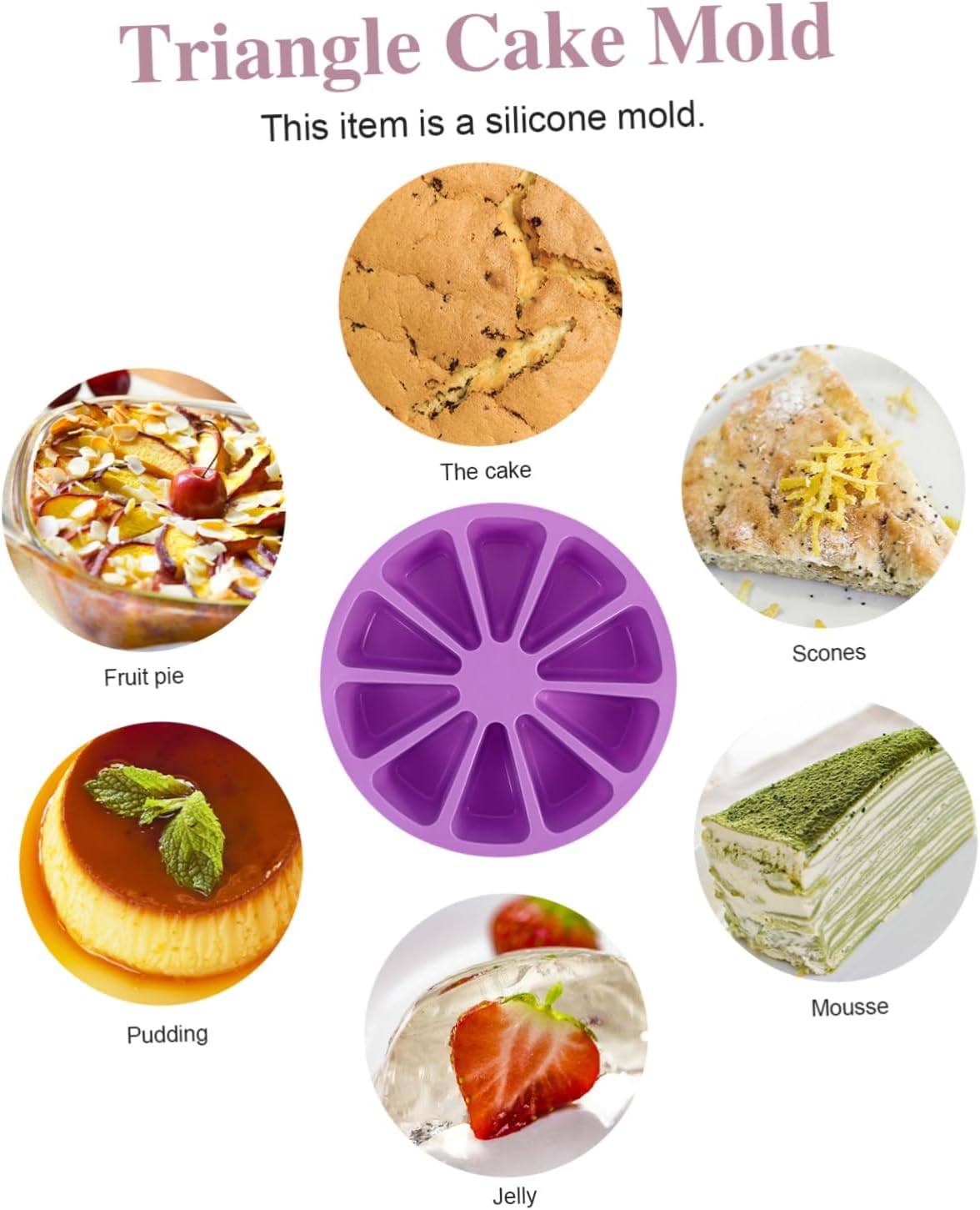 1pc Silicone Cake Mold Non-stick Triangle Chiffon Baking Tool for Chiffon Cake Muffins Pudding and More Easy to Use and Clean for Beginners and