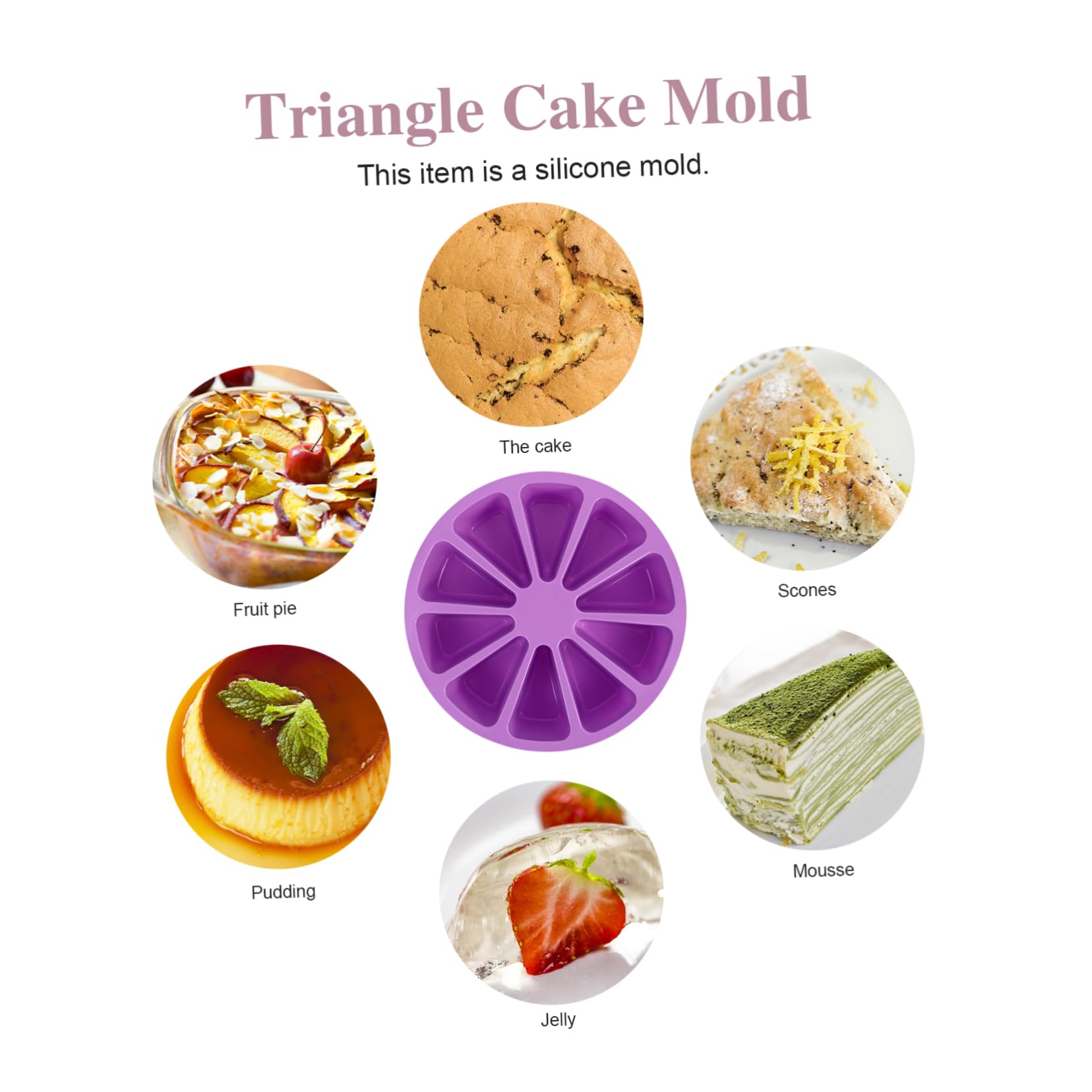 OKUMEYR Diy Mousse Cake Mold Triangle Chiffon Cake Tin Non-stick Baking Mould 10 Cavity