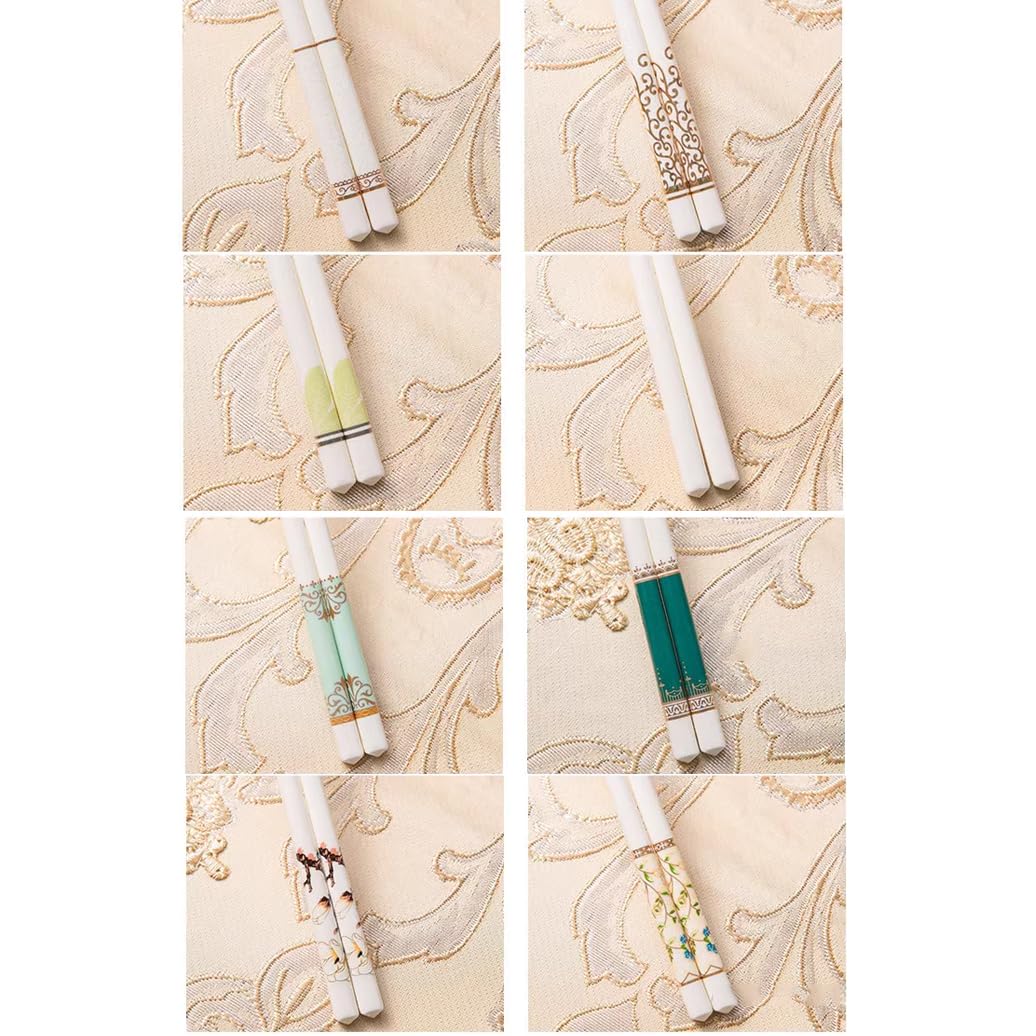 Coffret cadeau de baguettes en porcelaine chinoise, 10 paires de baguettes réutilisables lavables au lave-vaisselle, coffret cadeau avec étui, baguettes en céramique osseuse de haute qualité avec