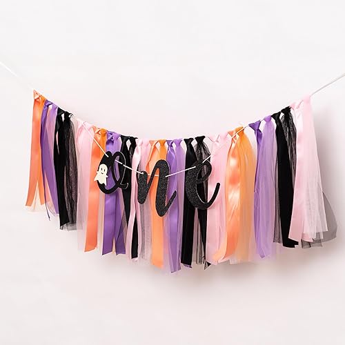 Miniatura 7 de Fiesta de Halloween 1er cumpleaños, Halloween, fantasma, rosa, morado, decoraciones de cumpleaños para niñas, espeluznante decoración de un