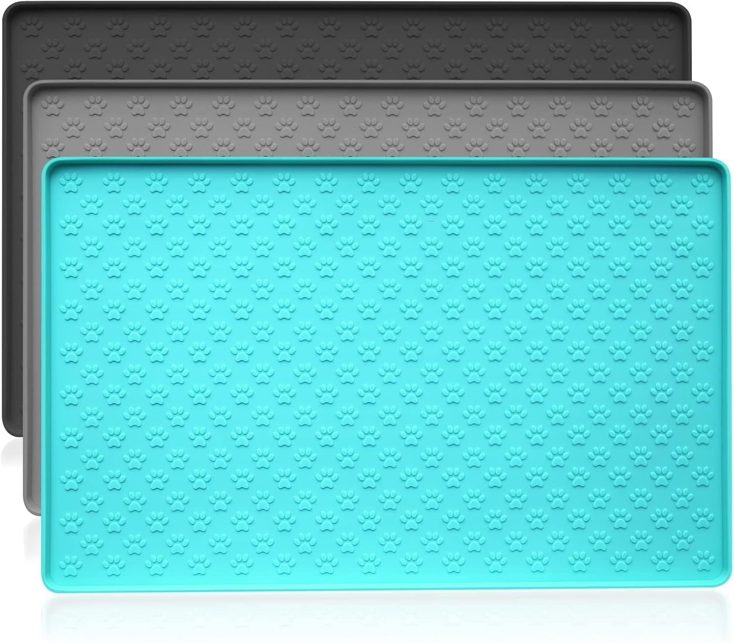 YWBCGH Cat & Dog Feeding Mats, Waterproof Placemats for Silicone Pet Bowls, Non-Slip Pet Bowl Mats, Prevents Water Spills and Food Mess