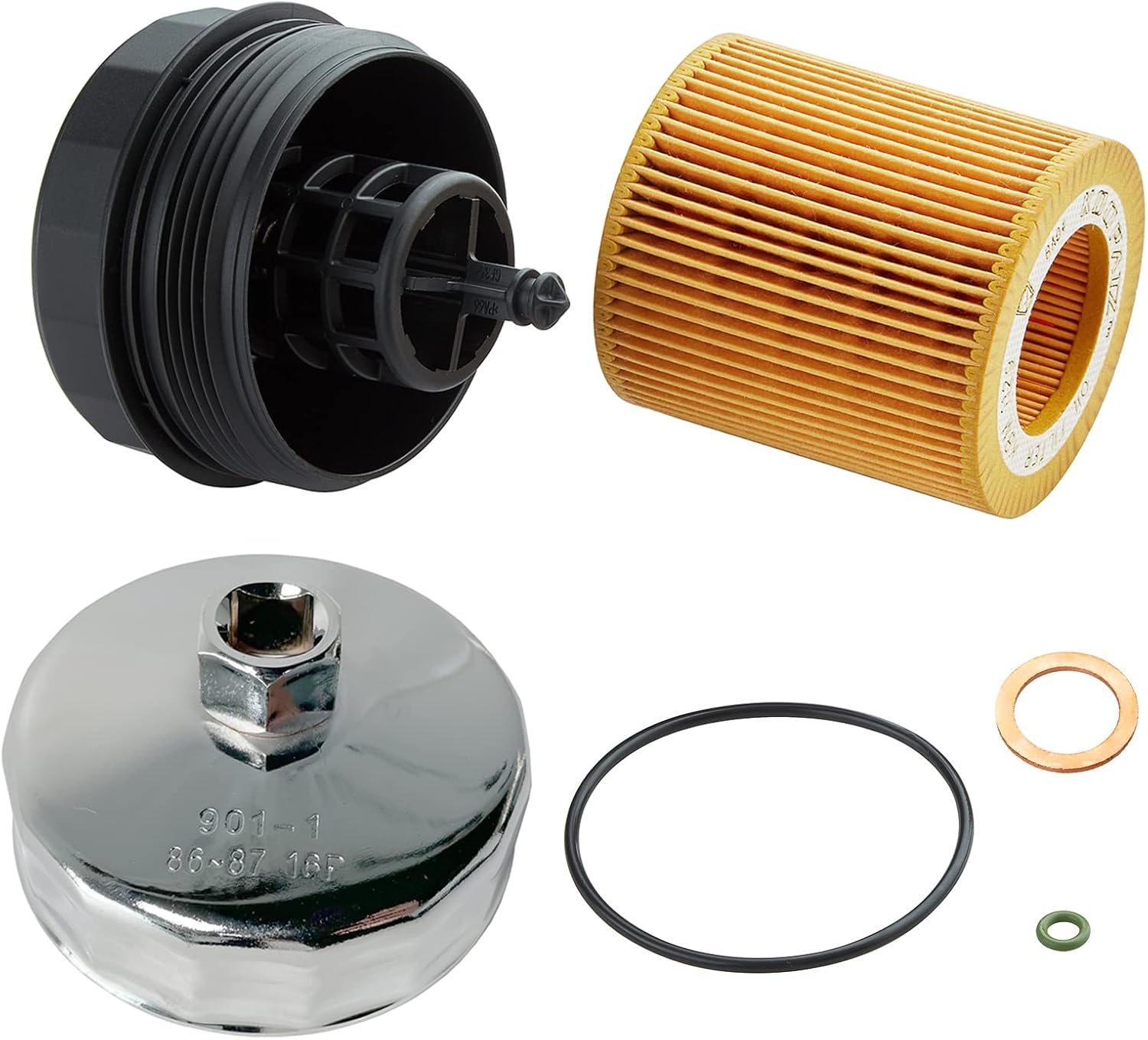 KOOPATZ Oil Filter Housing Cap With Oil Filter and Wrench