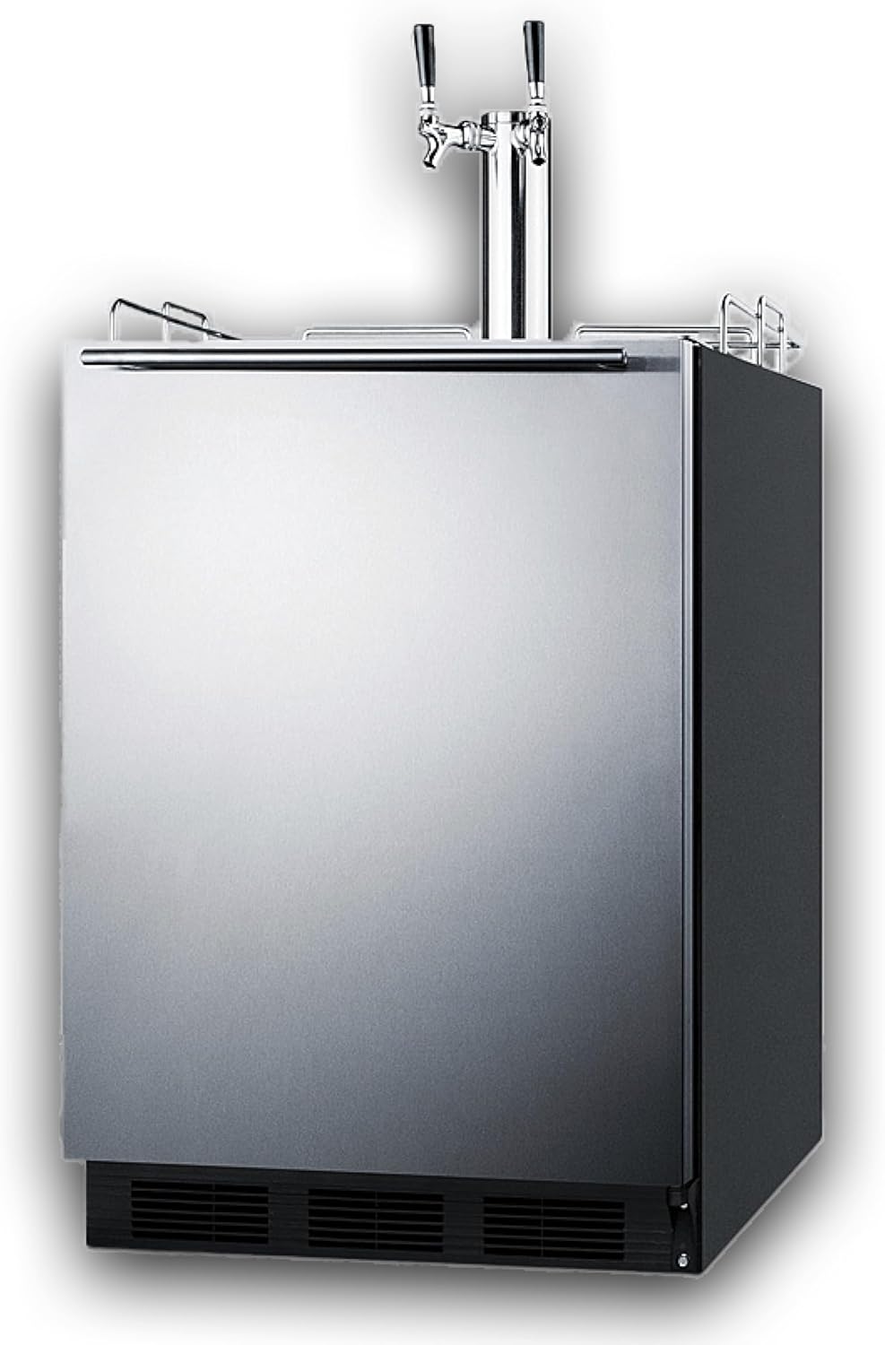 Summit 24" Beer & Coffee Kegerator, Combination Dual Tap Kit, ADA Compliant, Stainless Steel- SBC58BLBIADATWINCFB