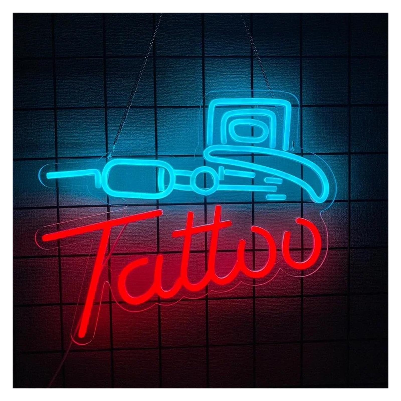 SHOUXI Sign Lamp Tattoo Neon Lights, Business Logo for Tattoo Studio, Used for Bars Man Cave Decoration, USB Power Supply 41.4cmх28.2cm