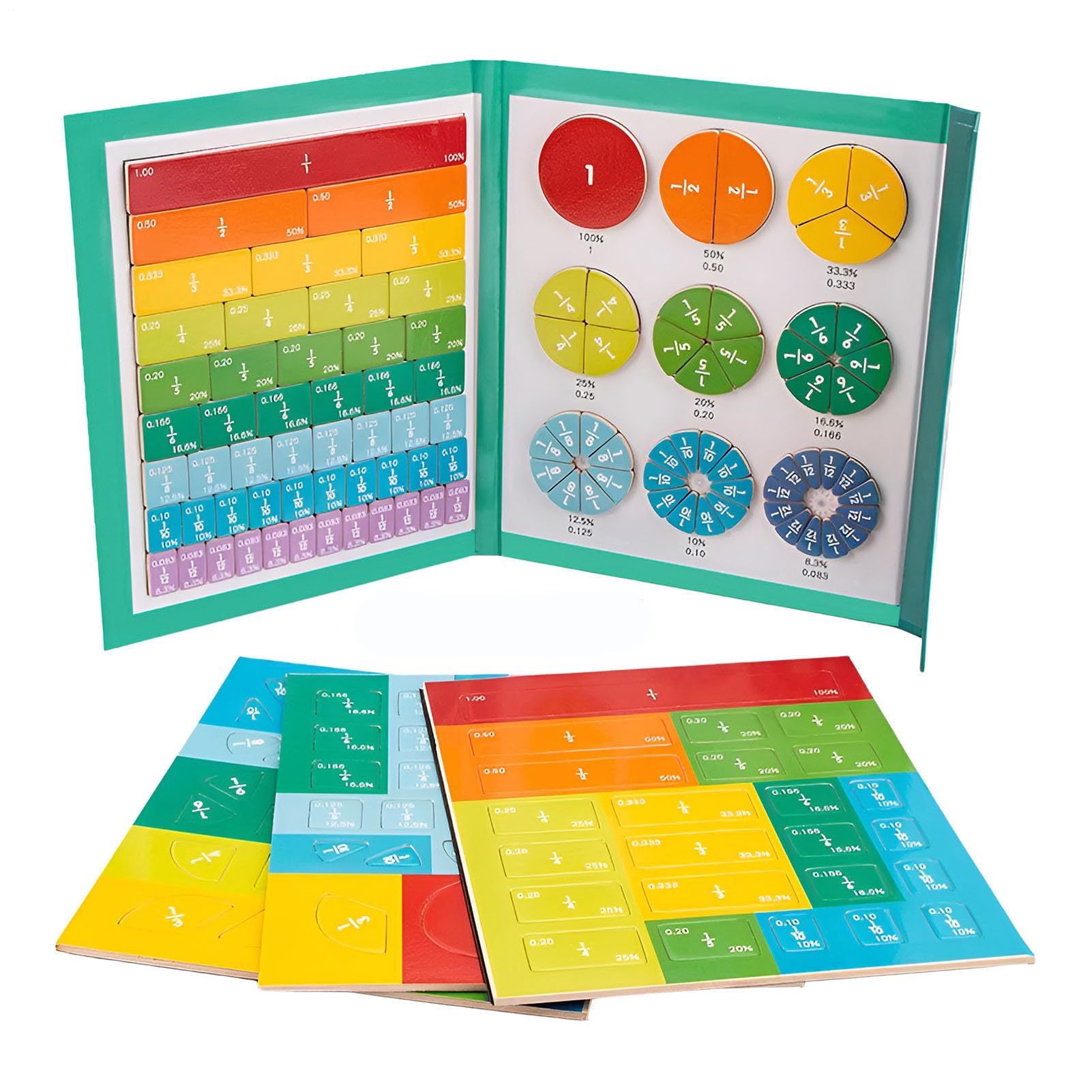 Générique Puzzle di frazioni magnetiche, cerchi frazioni magnetiche - Puzzle educativo di cerchi di piastrelle di frazione,apprendimento per le manipolazioni matematiche per la scuola pri