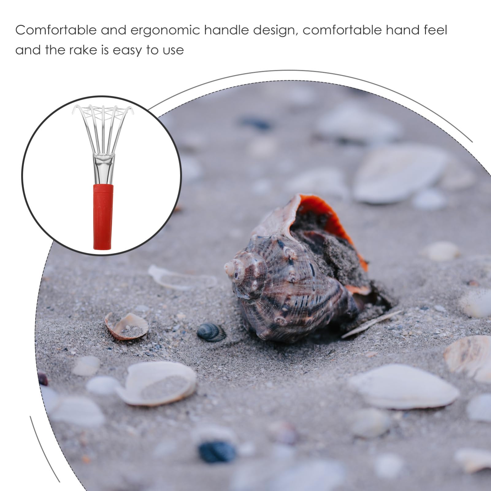 INOOMP 2stücke Handheld Muschelrechen Aus Edelstahl Robuster Stranddigger Mit Fünfteiligem Design Für Einfaches Graben Von Muscheln Und Meeresfrüchten Für Strandabenteuer Und
