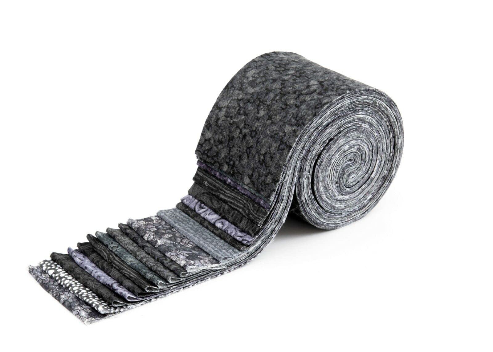 18Pcs All Black 2.5In Pre Cut Cotton Fabric Quilting Strips