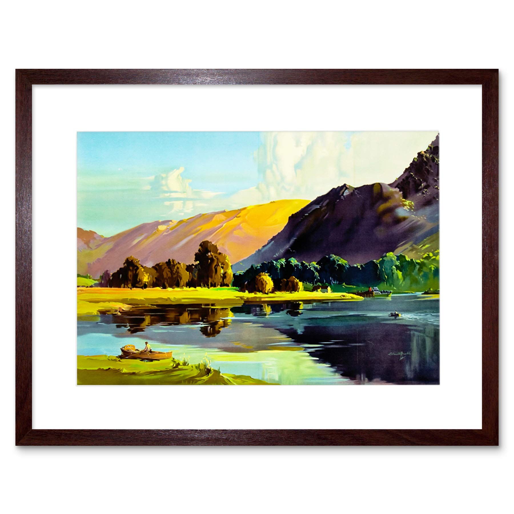 Wee Blue Coo Painting Lake District Cumbria England Scenic Framed Wall Art Print