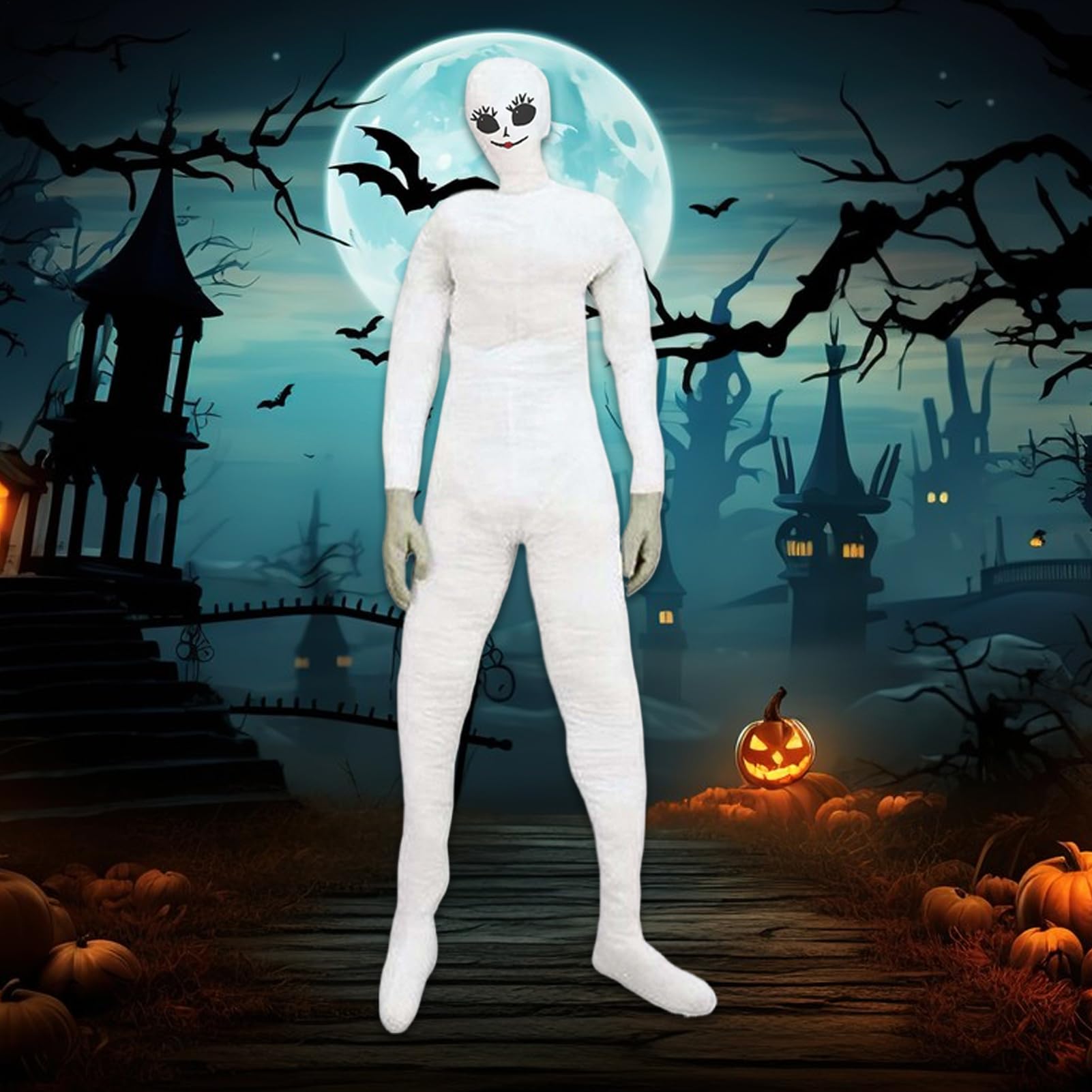 Bambola raccapricciante per Halloween, statuetta umana gonfiabile con pose raccapriccianti, accessorio macabro per gioco di ruolo per uso in eventi horror, case incantate, spettacoli e carnevali