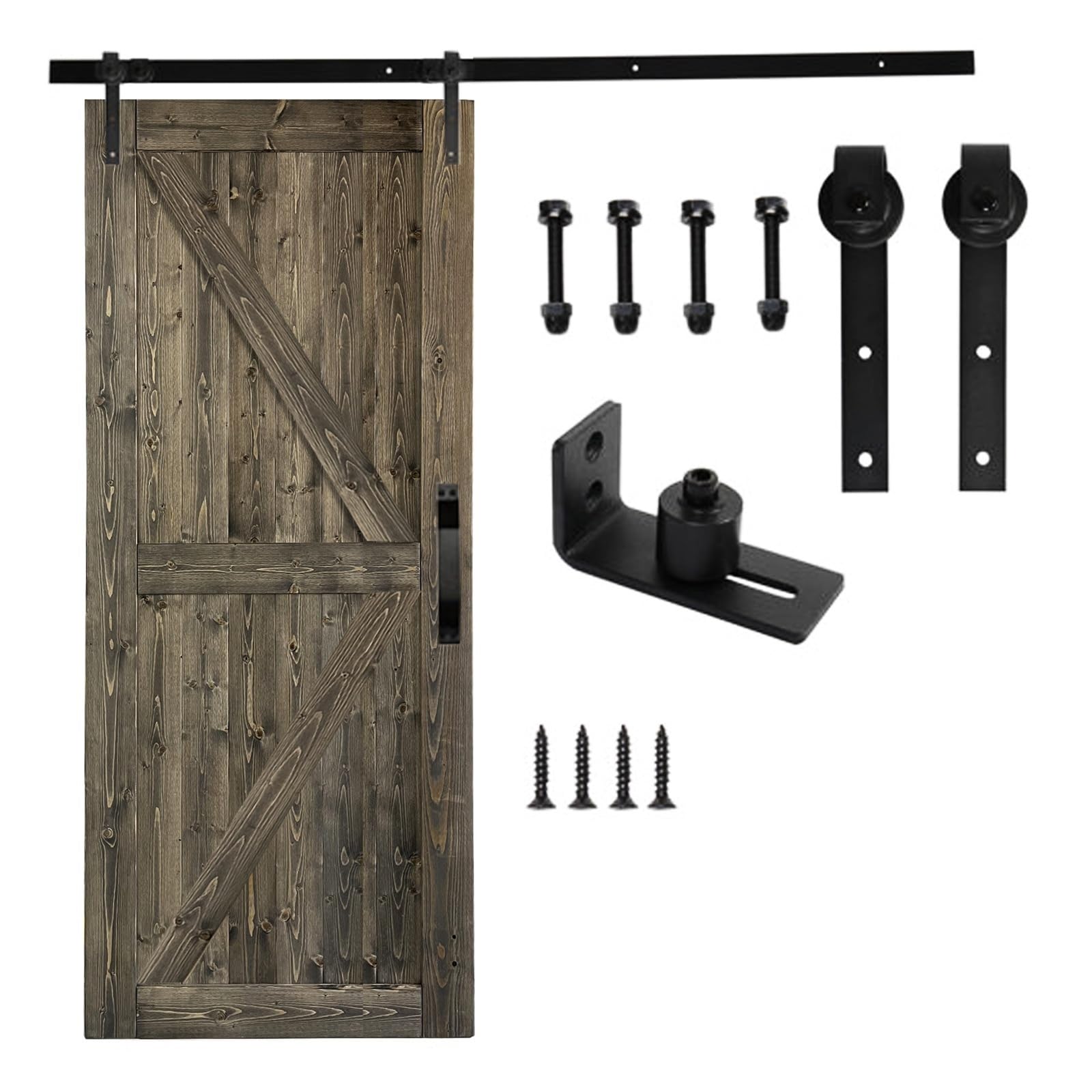 Sliding Barn Door with 6.6FT Hardware Kit,Smooth Gliding