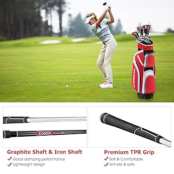 レディース ゴルフクラブセット Amazon | GYMAX レディース ゴルフクラブ一式 14点 右利き