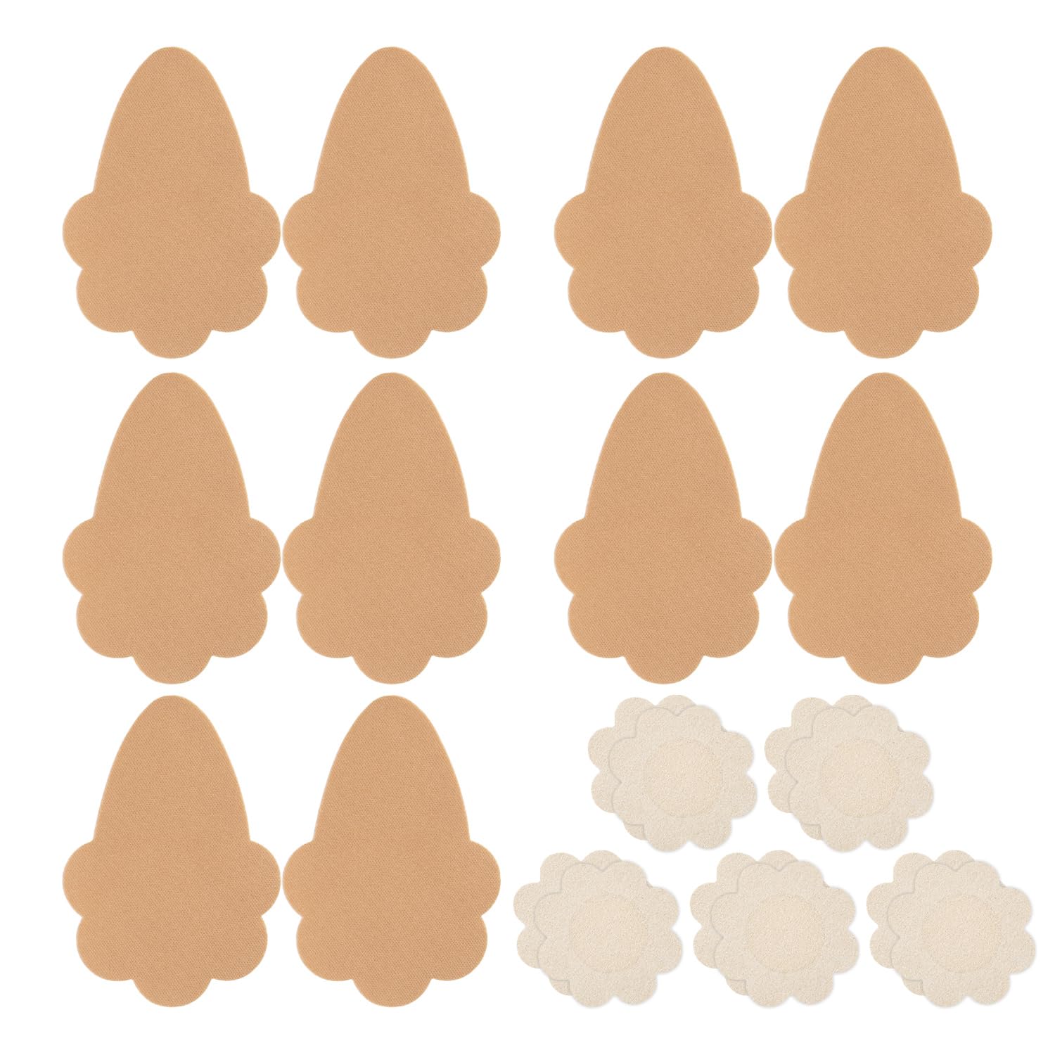 5 Pairs Of Flower-Shaped Lifting Breast Stickers And 10 Pieces Of Anti-Bump Chest Stickers, Seamless Gathering Chest Stickers, Naturally Not Easy To Fall Off.