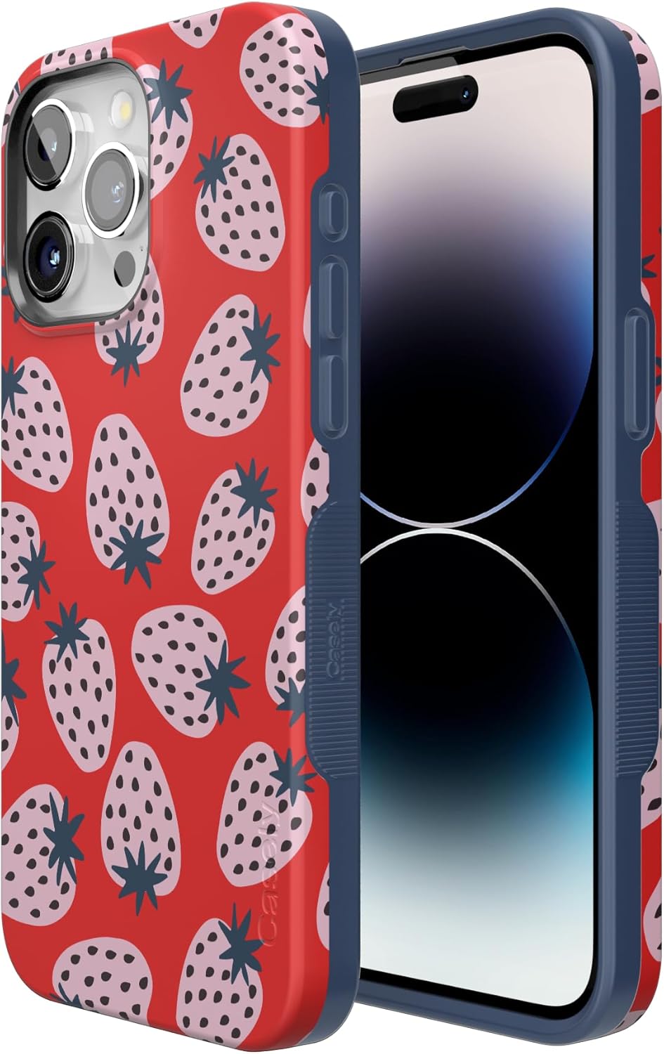 Casely iPhone 15 Pro Case | I'd Pick You | Red Strawberry | Bold Protective Design | Compatible with MagSafe