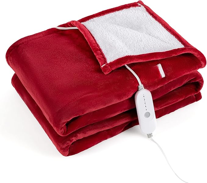 Review Twin Size Electric Heated Blanket, 5 Heating Levels