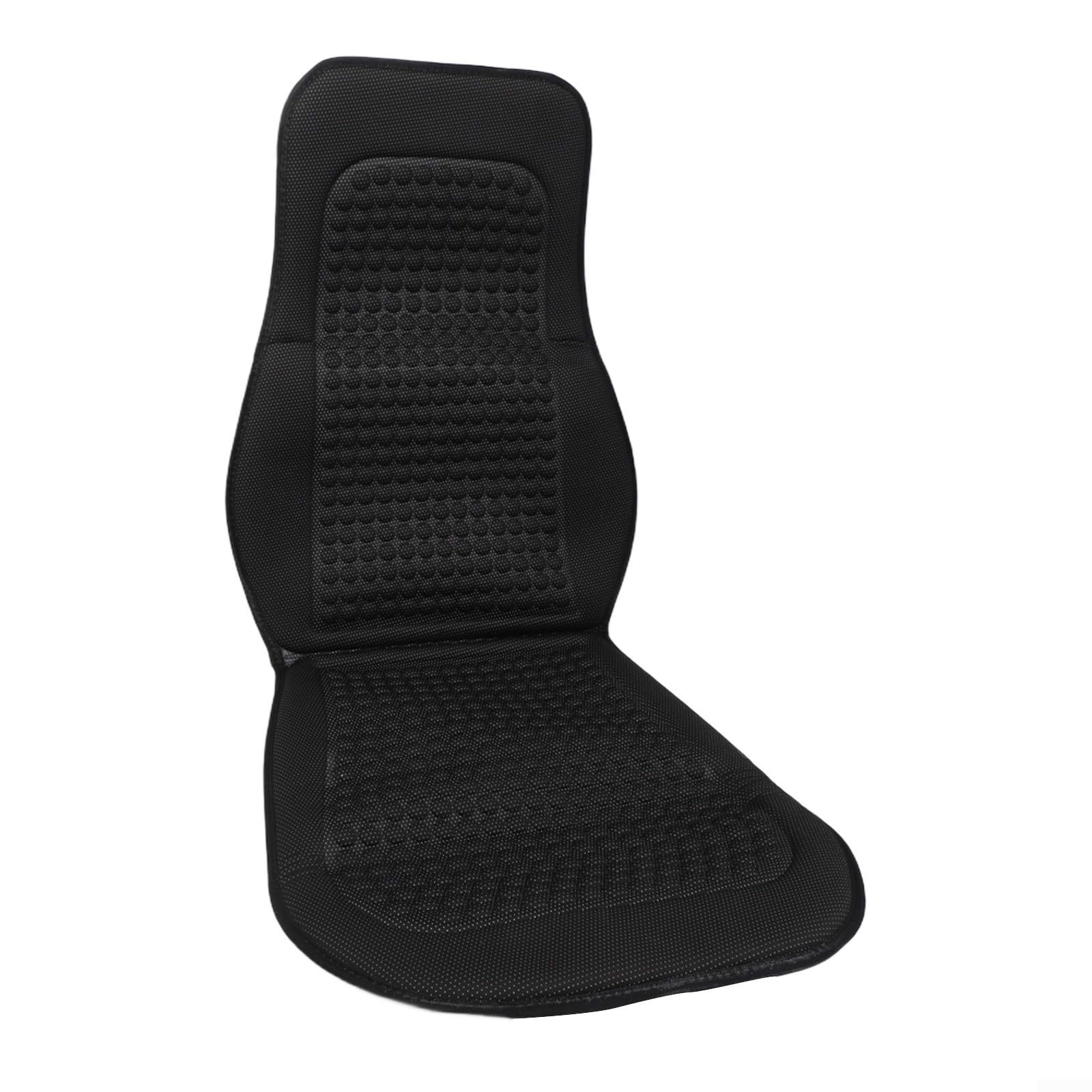 Cool Silk - Cuscino per seggiolino auto, estivo, traspirante, con fibbie a sgancio rapido, per auto, camion, SUV, adatto per sedili anteriori, 50 x 60 cm, colore: nero (blu)