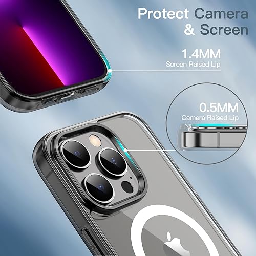 Miniatura 6 de JETech Funda magnética para iPhone 13 Pro Max de 6.7 pulgadas, compatible con carga inalámbrica MagSafe, a prueba de golpes, parte trasera