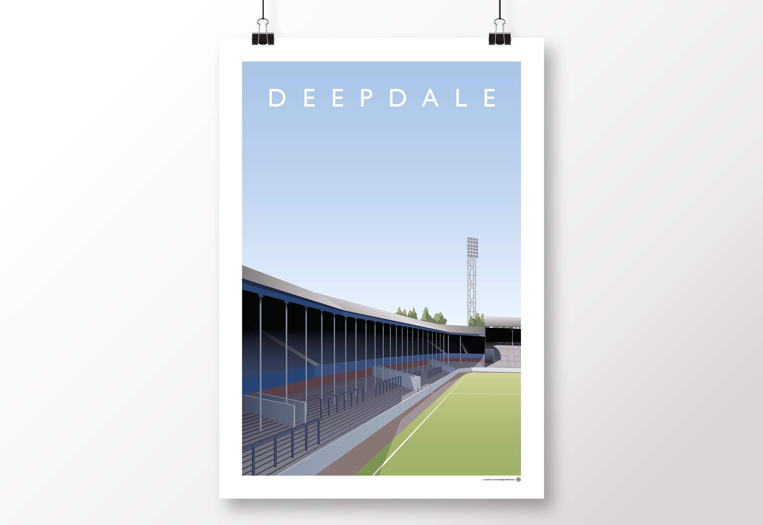 Affiche Deepdale Stadium Preston North End FC illustration d'art A3