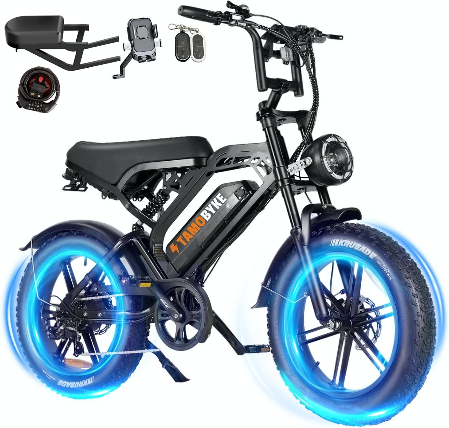 Moped-style 1500W/2000W Fat Tire E-Bike