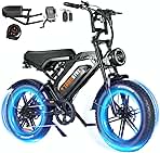Moped Style 1500W/2000W Electric Bike for Adults,28mph/30mph/33mph Ebike&34-180Miles PAS Range,48V15.6ah/18.2ah/ (874Wh) Larger Battery, 20'' Fat Tire Electric Bike,UL Safety Certified.