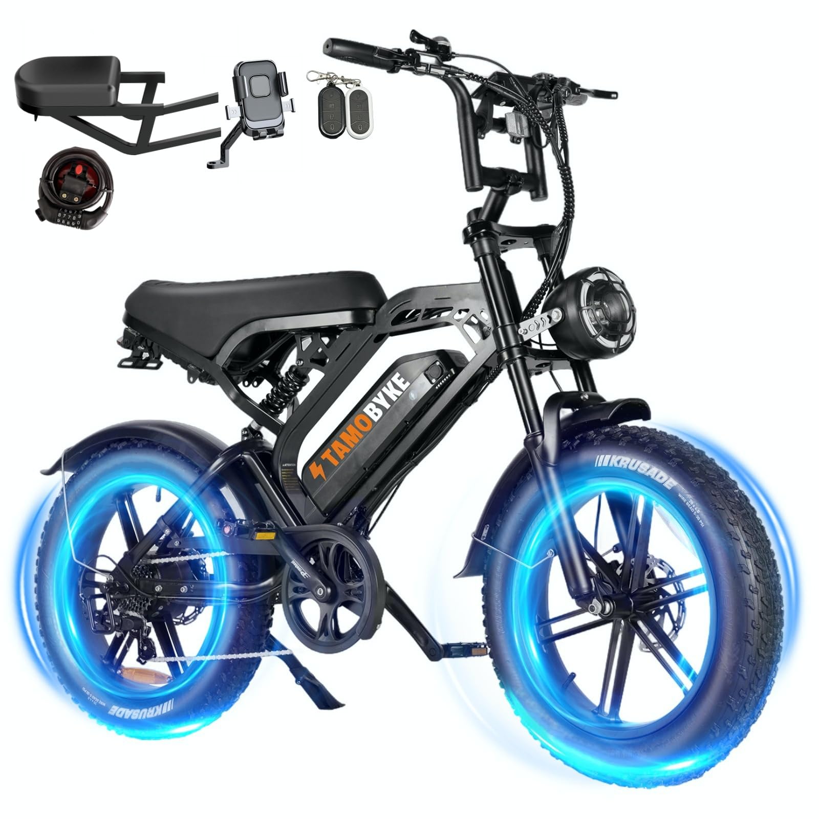 Moped Style 1500W/2000W Electric Bike for Adults,28mph/30mph/33mph Ebike&34-180Miles PAS Range,48V15.6ah/18.2ah/ (874Wh) Larger Battery, 20'' Fat Tire Electric Bike,UL Safety Certified.
