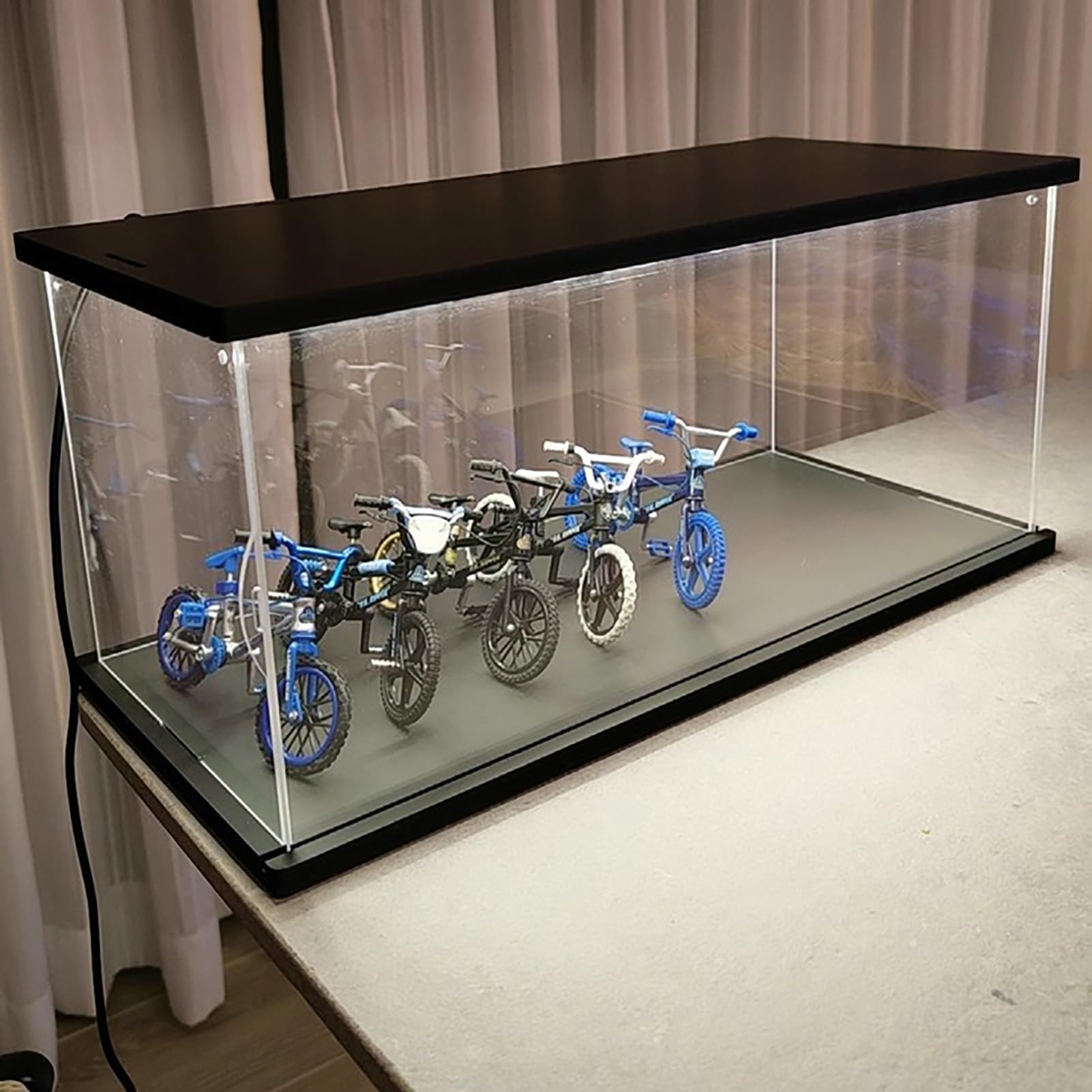 Vitrina Vitrina de Acrílico de 40, 50, 60, 70, 75 y 80 cm de Largo. Caja de Almacenamiento Transparente con Contenedores Grandes de Plástico. Caja a Prueba(30x25x25cm/12x10x10in)