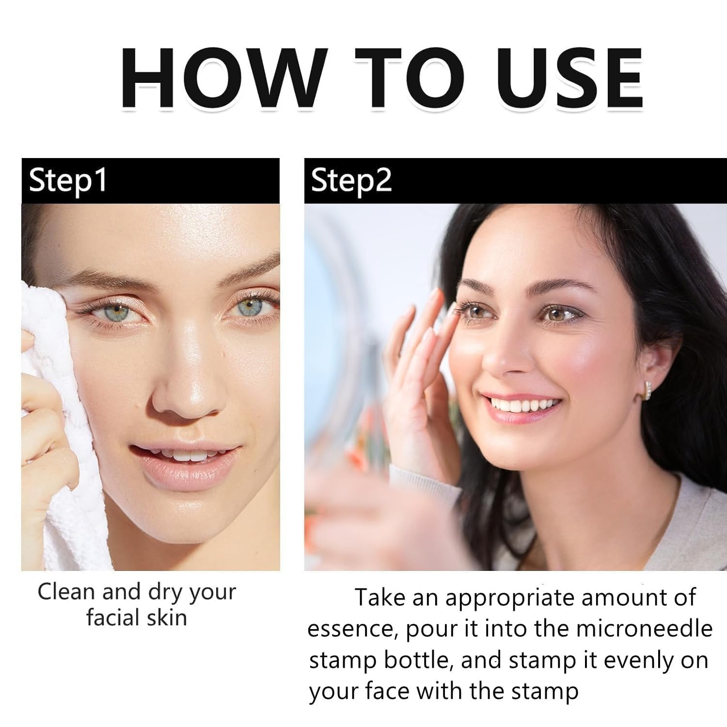 Saranova Micro Infusion System for Face, Moisturizing Serum Smooth Skin Facial Serum At-Home Hydrating, Face Serum and Stamp, 1-Month-supply
