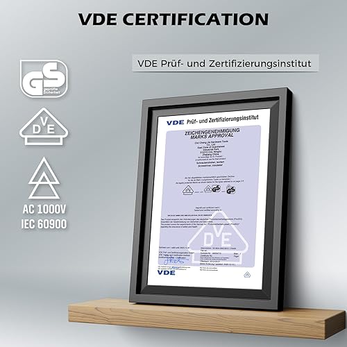 Miniatura 7 de Juego de destornilladores eléctricos aislados de 1000 V – Juego de destornilladores eléctricos profesionales de 13 piezas, mango de aislamiento CRV