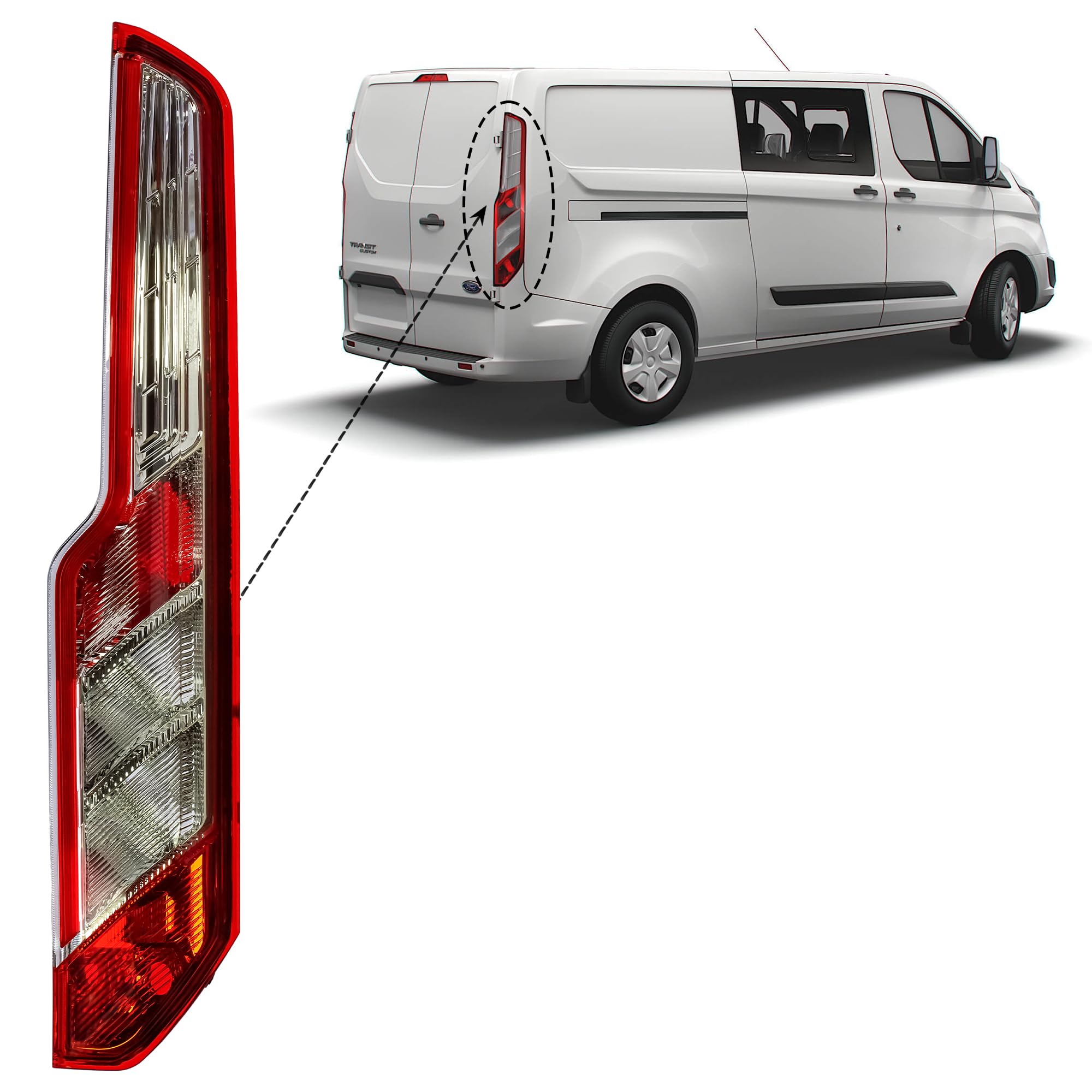 Remlicht geschikt voor Ford Transit / Tourneo custom 2012-2023 - LED