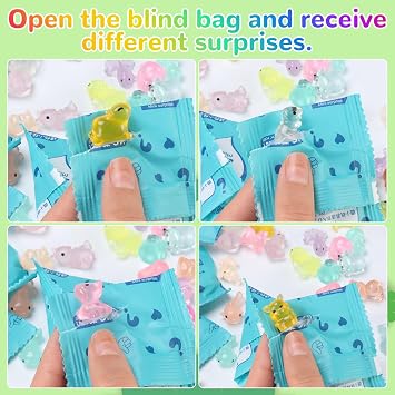 100pcs Mini Glow in The Dark Animal Resin Models, Mystery Resin Animals Blind Bag, Mini Luminous Farm Ocean Figures, Animal Miniatures for Fairy Garden Accessories, Random Design(Animals)