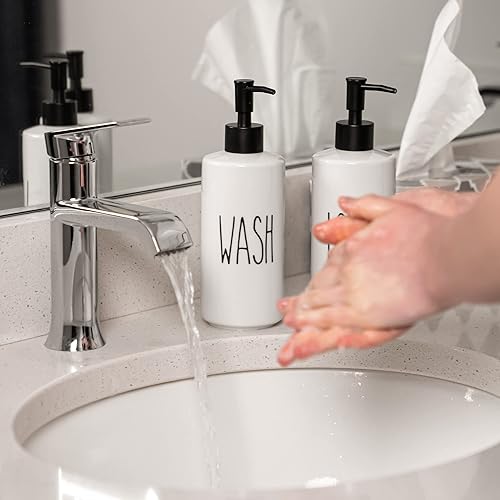 Miniatura 8 de Heartland Home Dispensador de líquido de porcelana de 16 onzas, dispensador de jabón y detergente para cocina, baño y lavandería