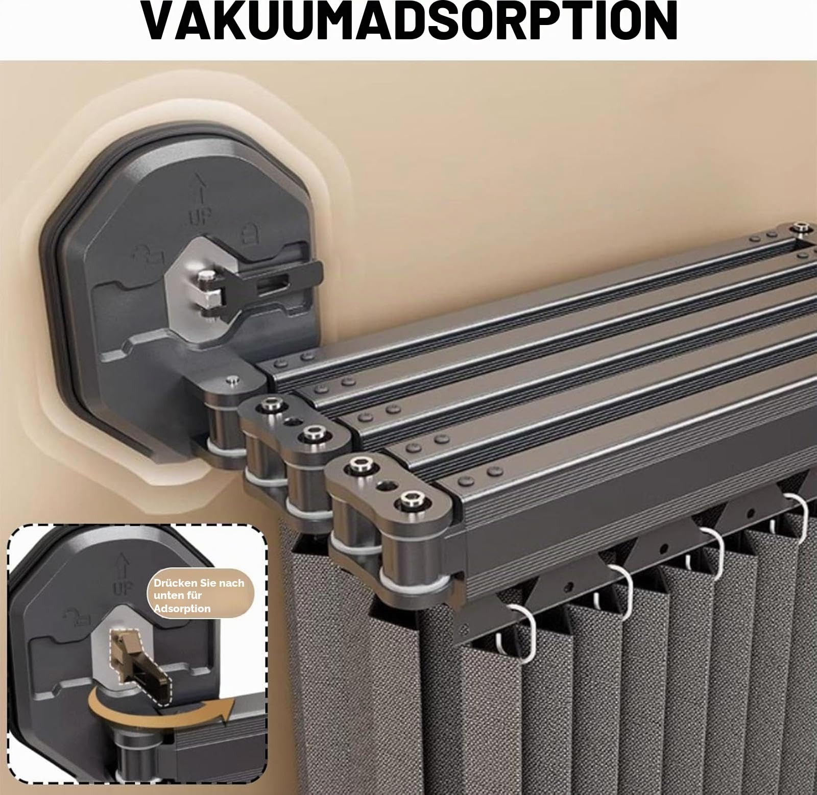 Doccia impermeabile senza trapano L-Sd con ventose pieghevole antimuffa lavabile per doccia angolare nero 5 pieghe design – ideale per bagni moderni