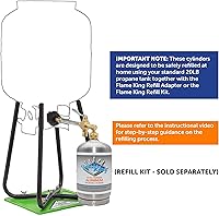 Vista 7 de Flame King Tanque de Cilindro de Propano de Aluminio Vacío de 1LB - Resistente a la Corrosión y Libre de Óxido, Ideal para Acampar y Pequeños