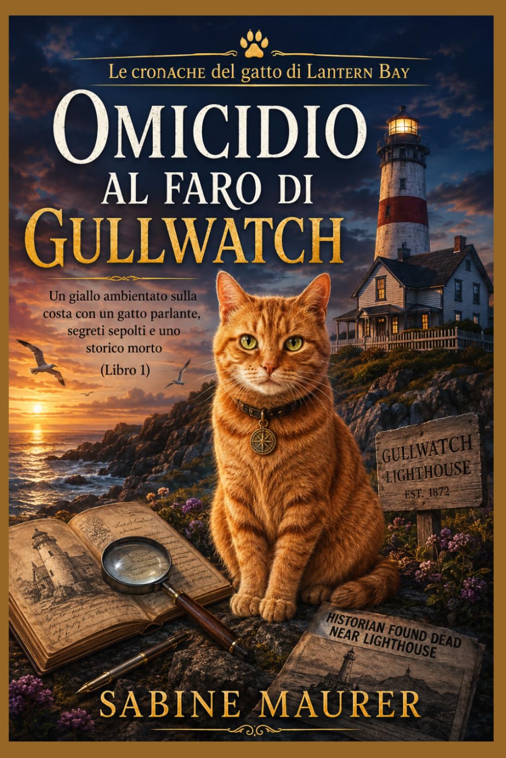 Omicidio al faro di Gullwatch: Un giallo ambientato sulla costa con un gatto parlante, segreti sepolti e uno storico morto (Libro 1) (Le cronache del gatto di Lantern Bay)