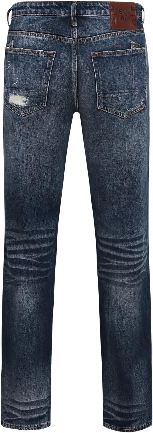 Men's Slim Fit Straight Leg Jeans Distressed Casual Ripped Denim Pants - Image 2