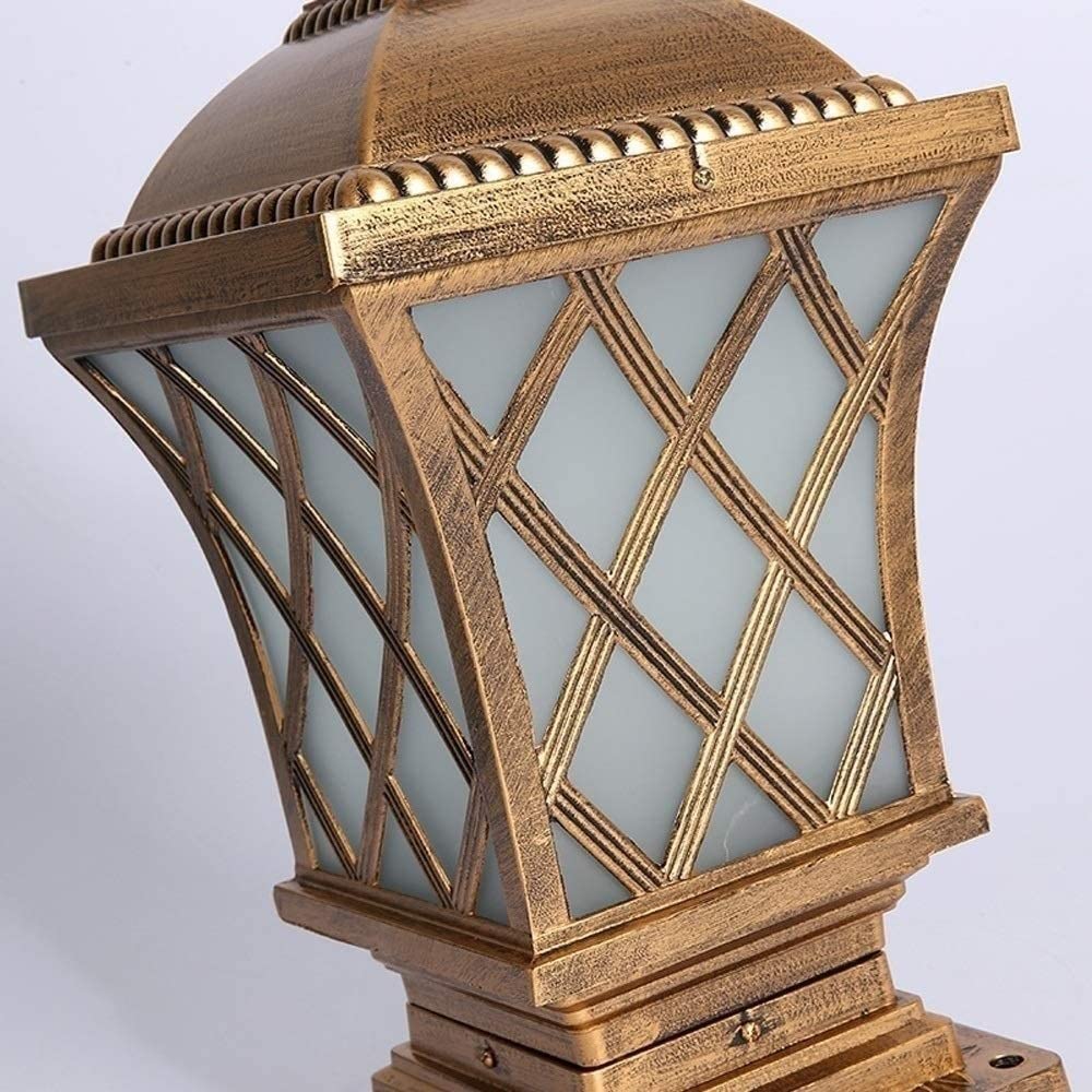 Lampe de Table d'extérieur européenne étanche et antirouille pour Villa, Jardin ou pelouse, lampadaire, Douille E27, éclairage décoratif, lampadaire Traditionnel cla,Dark