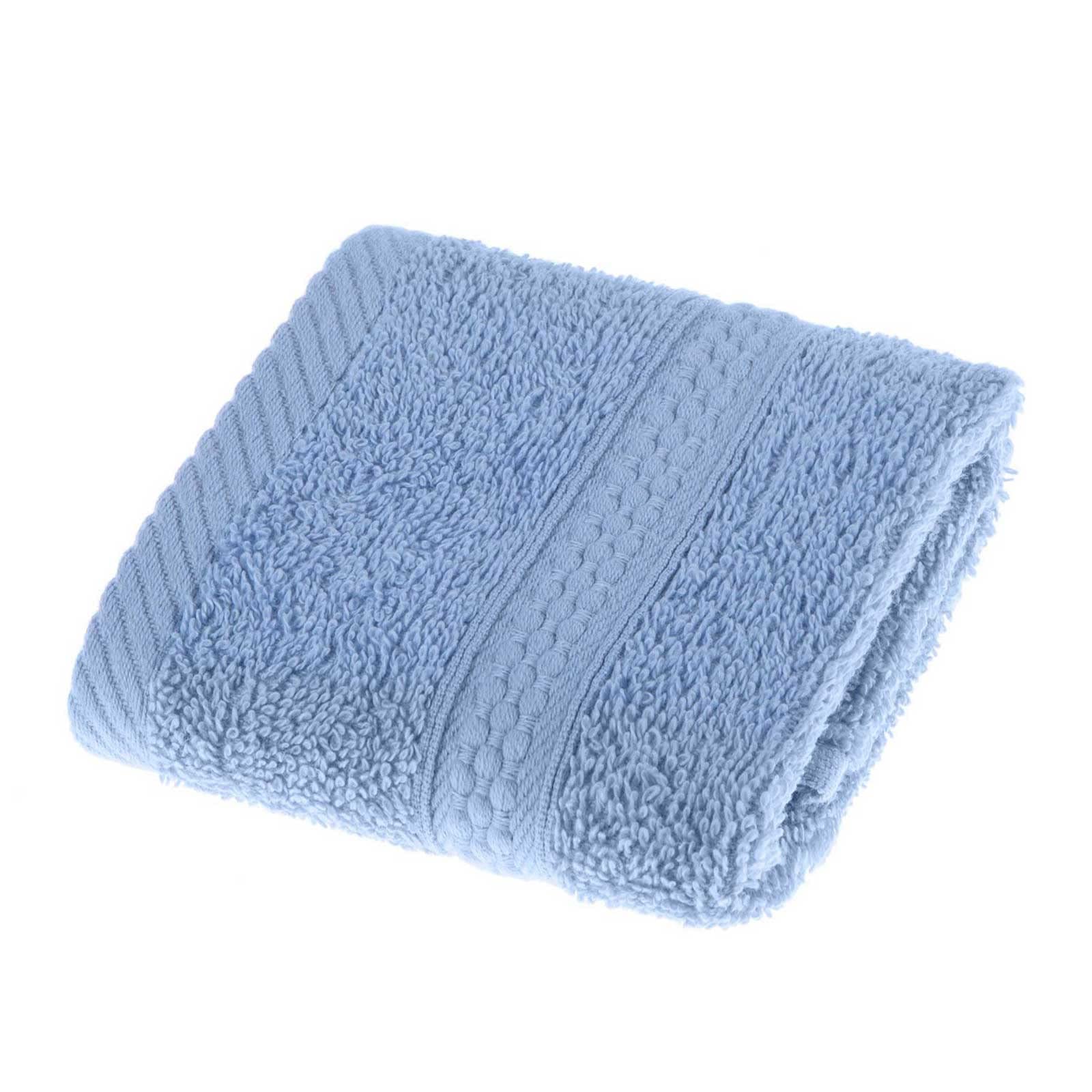 HOMESCAPES Light Blue Turkish Cotton Set of 4 Face Cloths Flannel Super Soft Thick & Absorbent 500 GSM Towel Heavy Weight for everyday Luxury — view 288