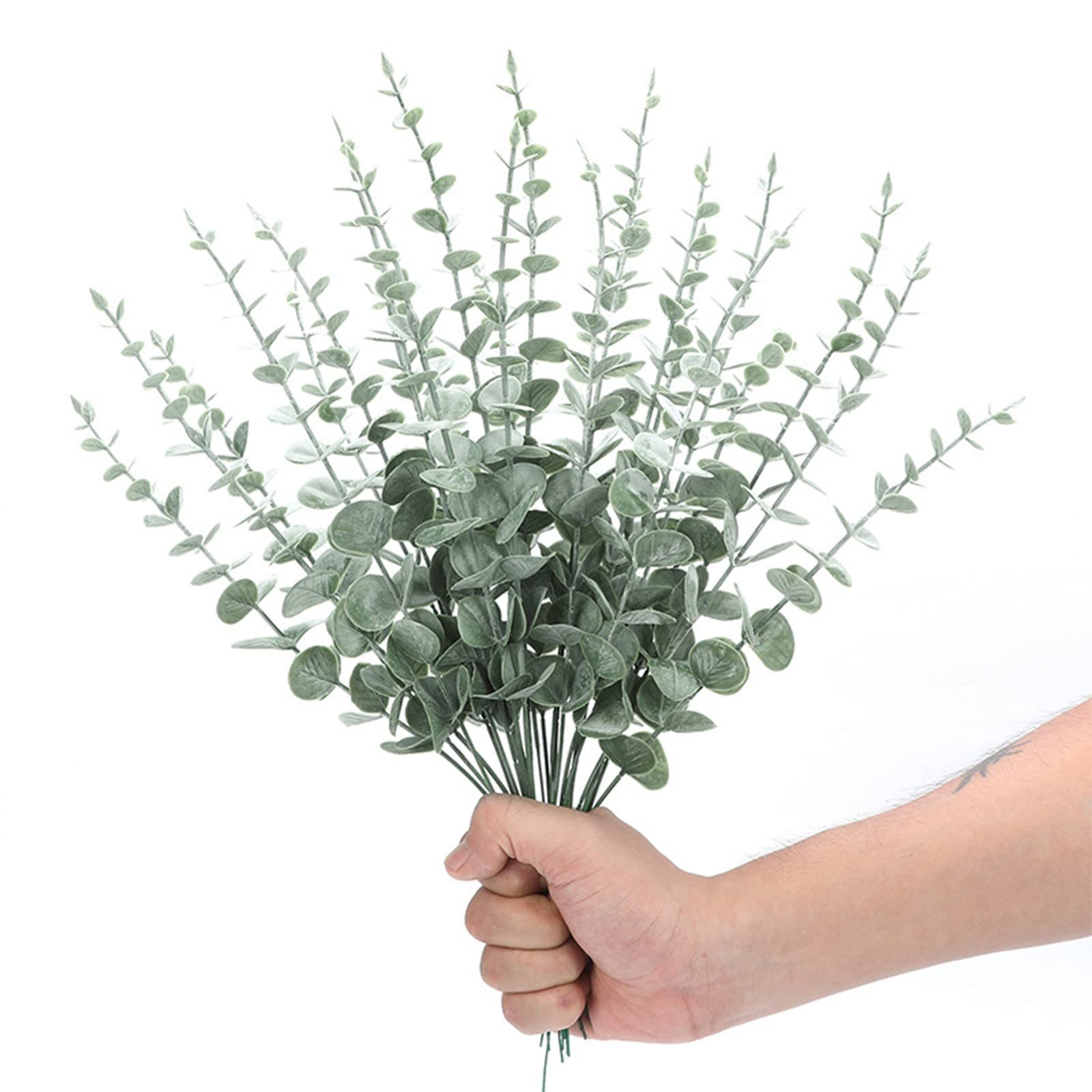 FeiLix 3 rami artificiali con foglia, steli di verde artificiale da 100 cm, rami di ulivo finti per riempire vasi, ramoscelli artificiali secchi decorativi pieghevoli per negozio, giardino, ufficio