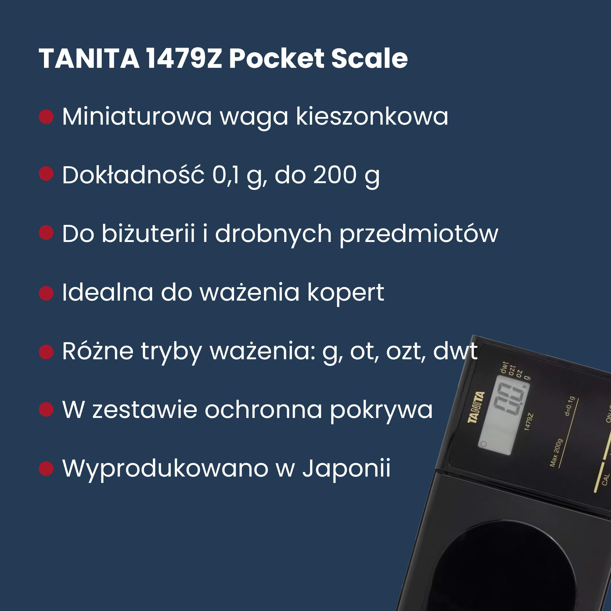 Tanita 1479Z waga kuchenna do 200 g, wyświetlacz LCD, kolor czarny