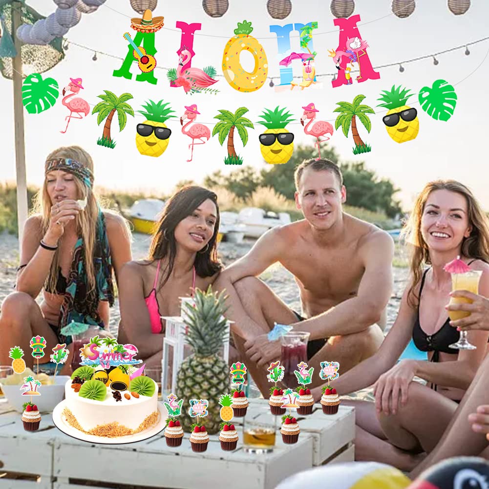 50-teiliges Cupcake-Dekoset Ozean-Thema – Einlagen & Aufsätze Für Tropische Partys