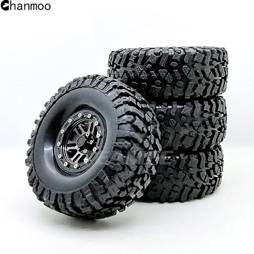 Miniatura 4 de Llantas de metal Beadlock de 1.9 y neumáticos de oruga hexagonal de 4.724 in con insertos de espuma para 1:10 RC Crawler Axial SCX10 III TRX4 Redcat