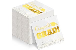Class of 2024 Graduation Napkins: 100 Pack of Disposable White & Gold...