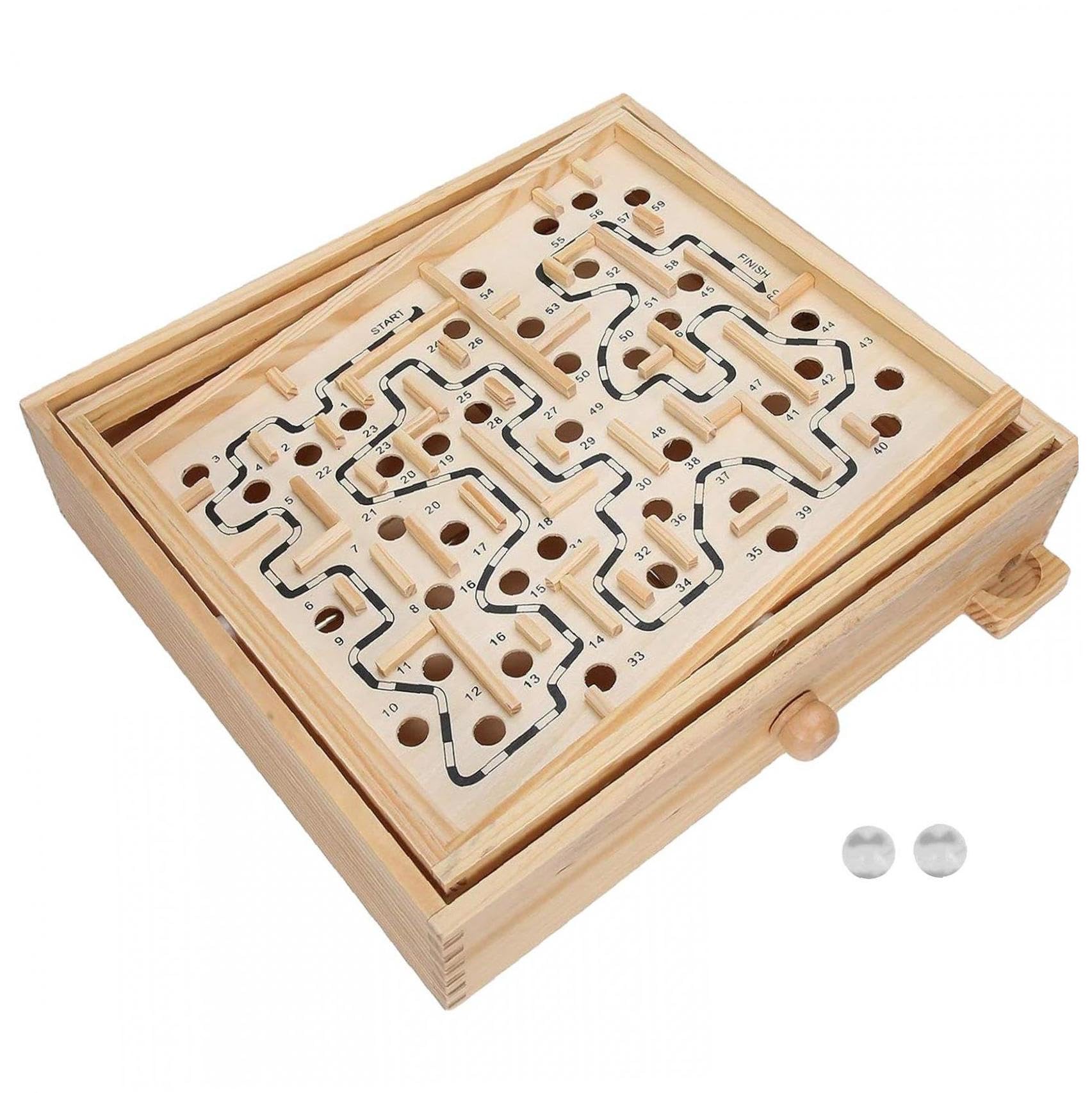 Amazon.co.jp: ラビリンスゲーム ボードゲーム 迷路ゲーム 木製パズル